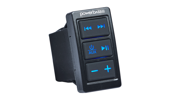 Waterproof UTV Powersports Accessories Universal Rocker Switch Bluetooth Receiver Audio Controller with AUX Input UTV-BTRS